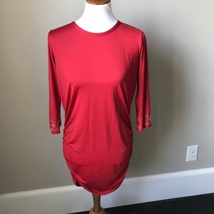 Michael Kors embellished red swim coverup